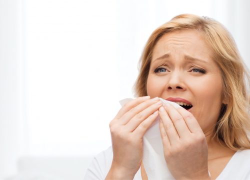 Woman with allergies